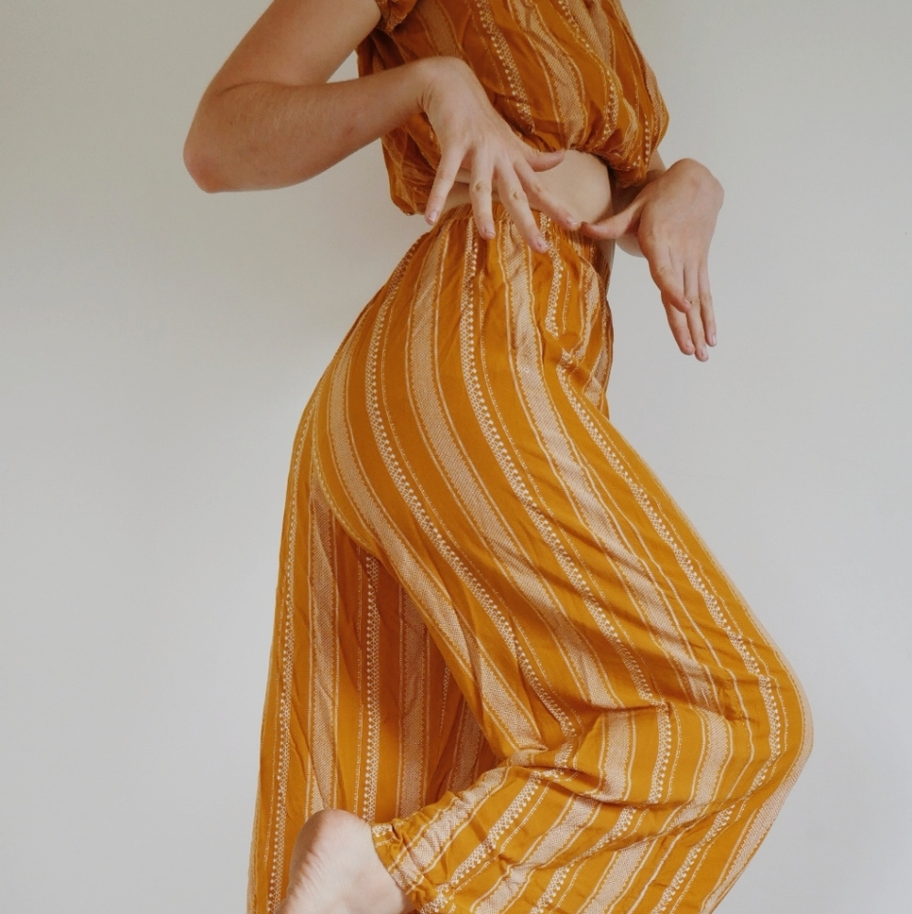Feathers Boho Crop Topped Pant set Size M